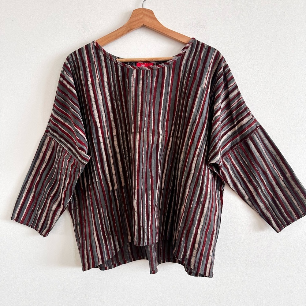Yaza Lagenlook made in India cottton block print blouse medium